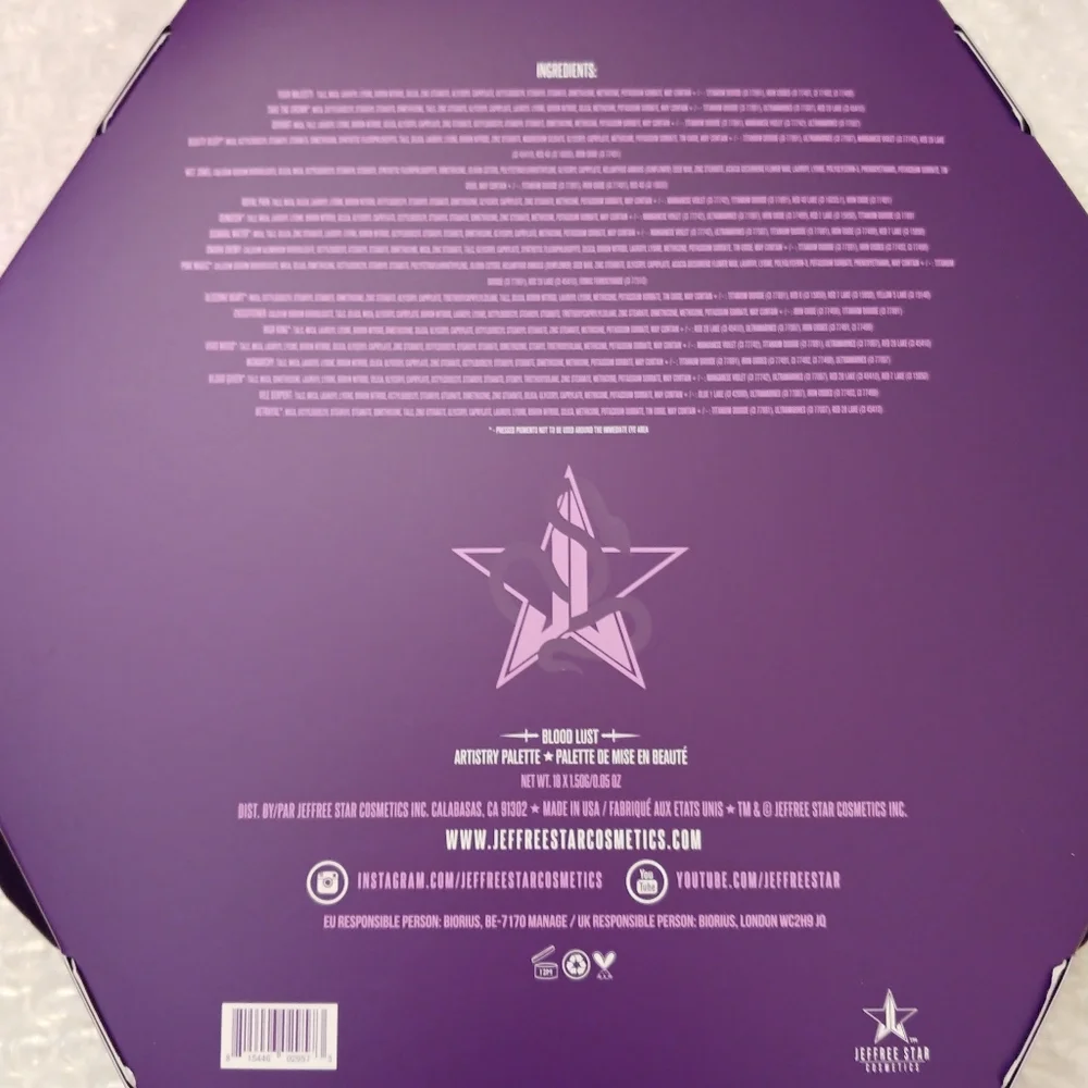 💜FIRM! NWT JEFFREE STAR BLOOD LUST EYESHADOW PALETTE (LAST ONE AVAILABLE)